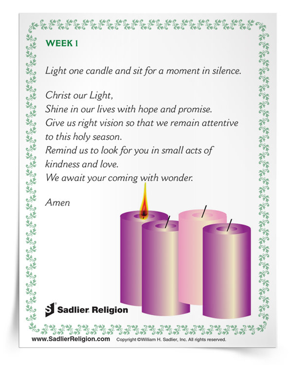 <em>Prayer for Lighting the Advent Wreath</em> Prayer Card