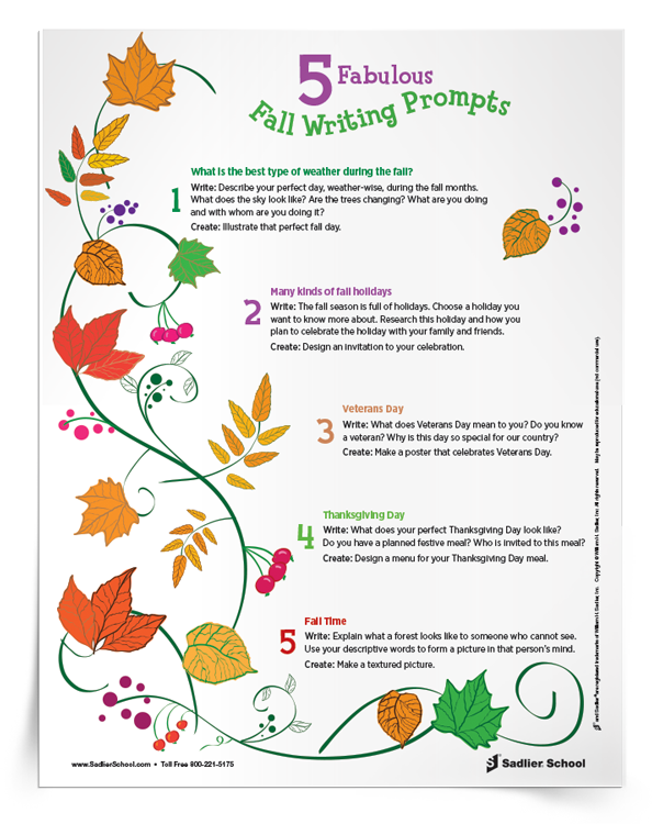 <em>5 Fabulous Fall Writing Prompts</em>