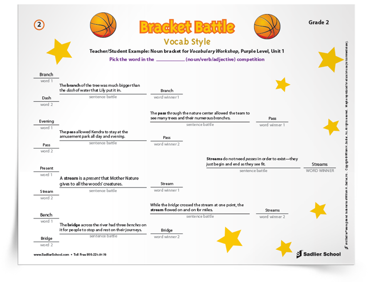 <em>Bracket Battles</em> Vocabulary Game
