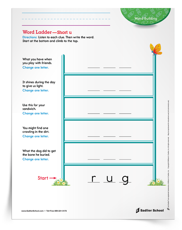 Word Ladder—Short u Activity