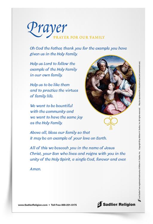 <em>Prayer for Our Family</em> Prayer Card