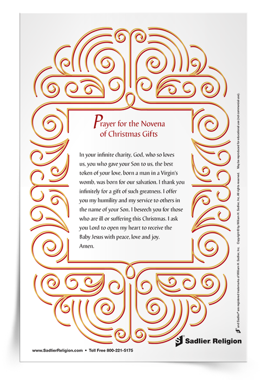 <em>Prayer for the Novena of Christmas Gifts</em> Prayer Card