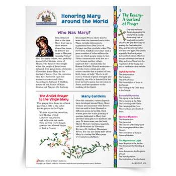 <em>Honoring Mary Around the World</em> Whole Community Event