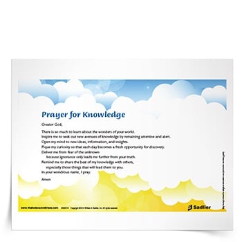 <em>Prayer for Knowledge</em> Prayer Card