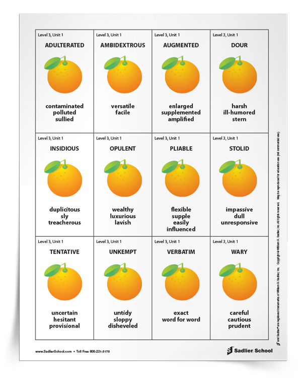 Oranges to Oranges Vocabulary Game