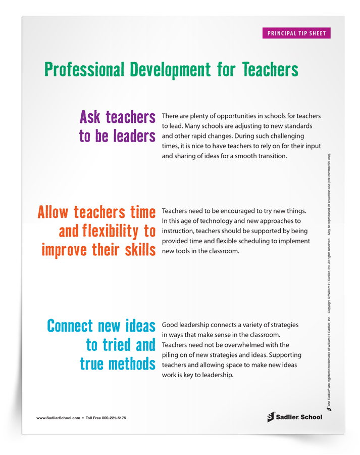 <em>Professional Development for Teachers Principal</em> Tip Sheet