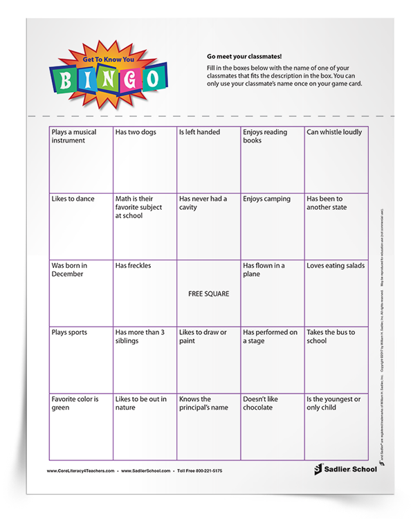 <em>Get to Know You</em> Bingo Game