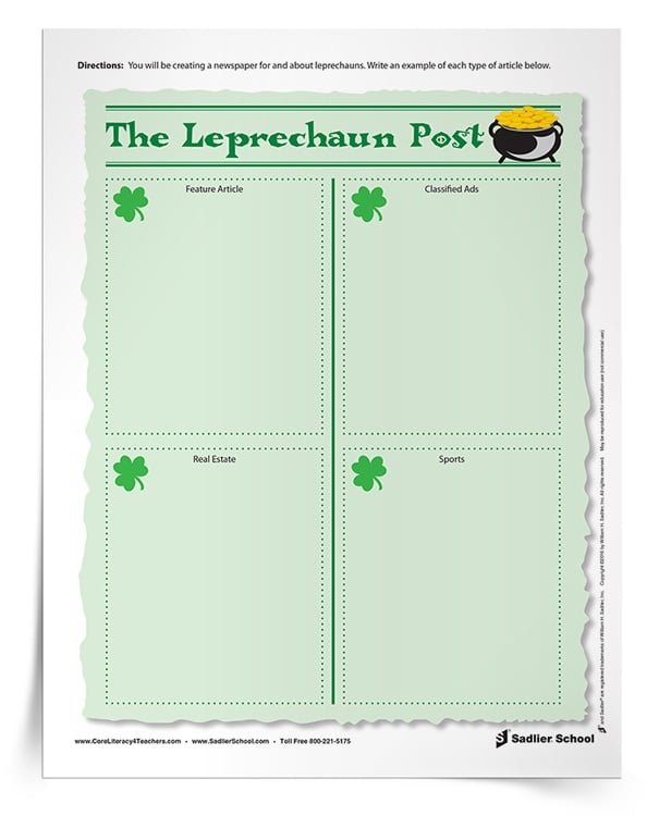 <em>The Leprechaun Post</em> Writing Activity