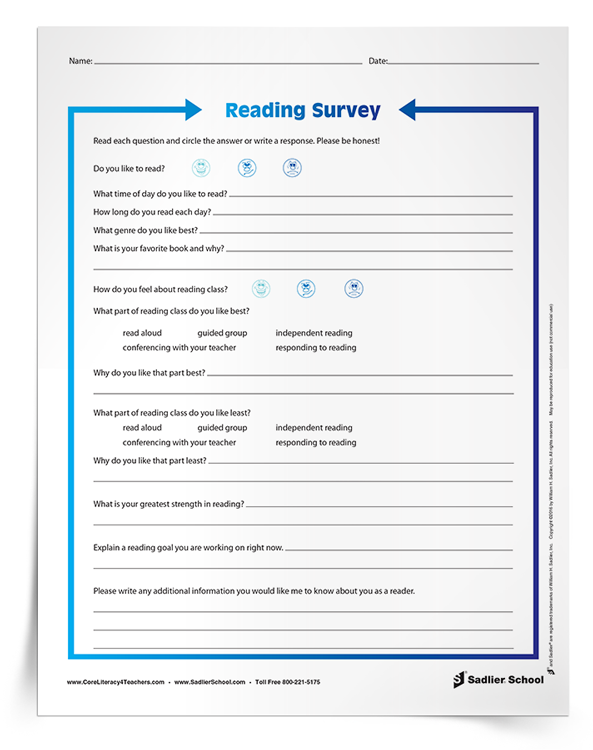 <em>Reading Survey for Students</em> Worksheet