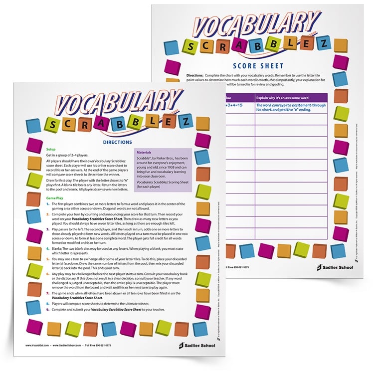 vocabulary building worksheet