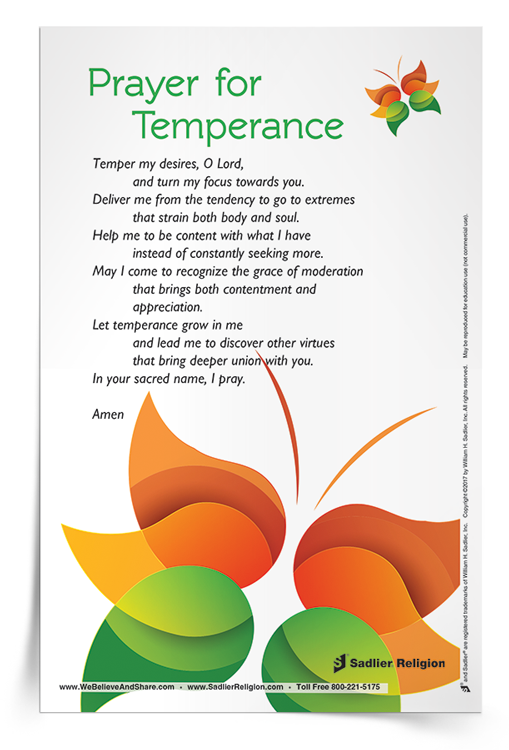 <em>Prayer for Temperance</em> Prayer Card