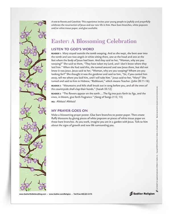 <em>Easter: A Blossoming Celebration</em> Prayer Service and Activity