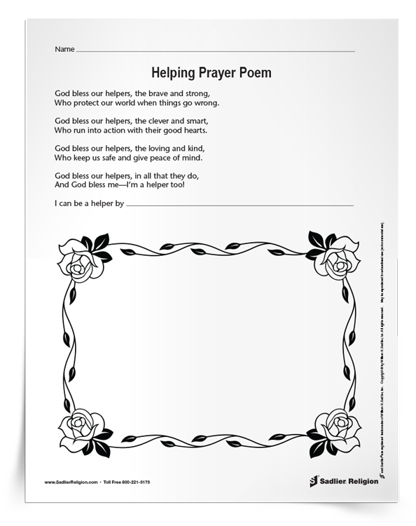 <em>Helping Prayer Poem</em> Activity