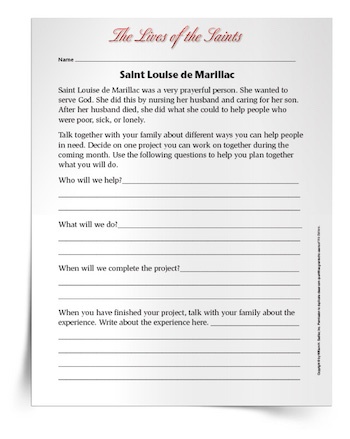 <em>Saint Louise de Marillac</em> Activity
