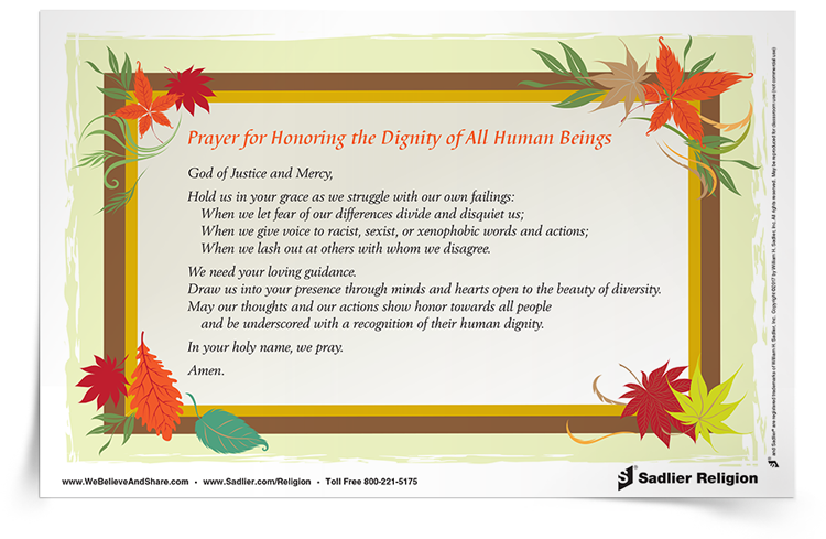 <em>Prayer for Honoring the Dignity of All Human Beings</em> Prayer Card