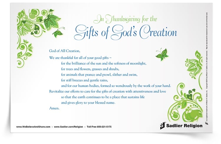 <em>In Thanksgiving for the Gifts of God’s Creation</em> Prayer Card