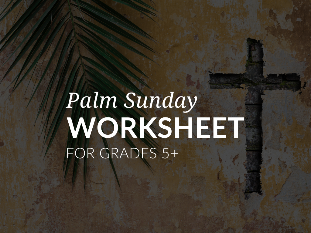 Palm Sunday Worksheet for Catholic Children