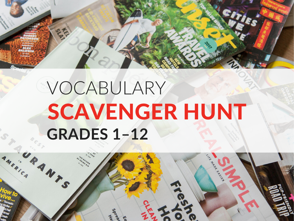 Vocabulary Scavenger Hunt Activity, Grades 1–12 (FREE Worksheets Included)